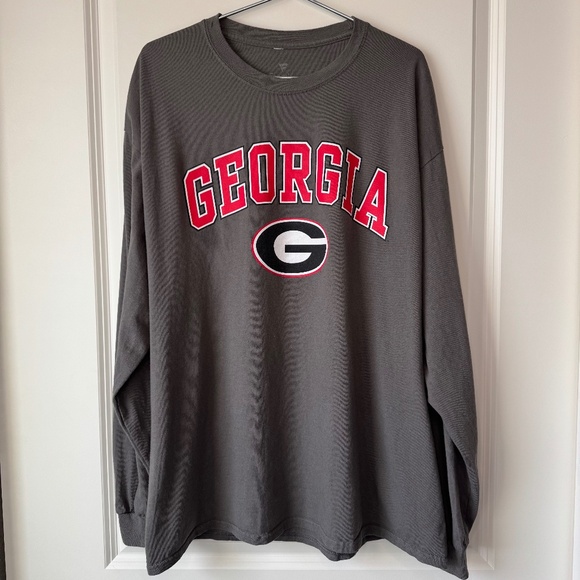 Georgia Bulldogs Basic Arch Long Sleeve T-Shirt - Gray - Men's Size XL - Picture 1 of 4